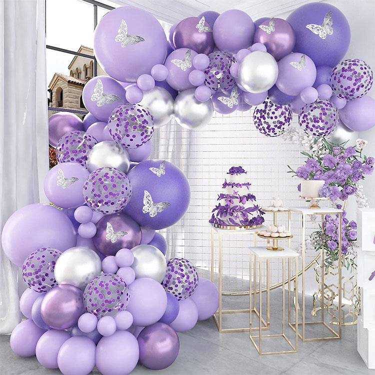 ຊຸດ Garland Butterfly Balloon ສີມ່ວງ